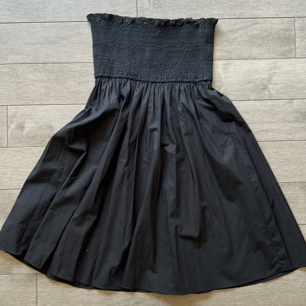 NWT JCrew black smocked dress size small